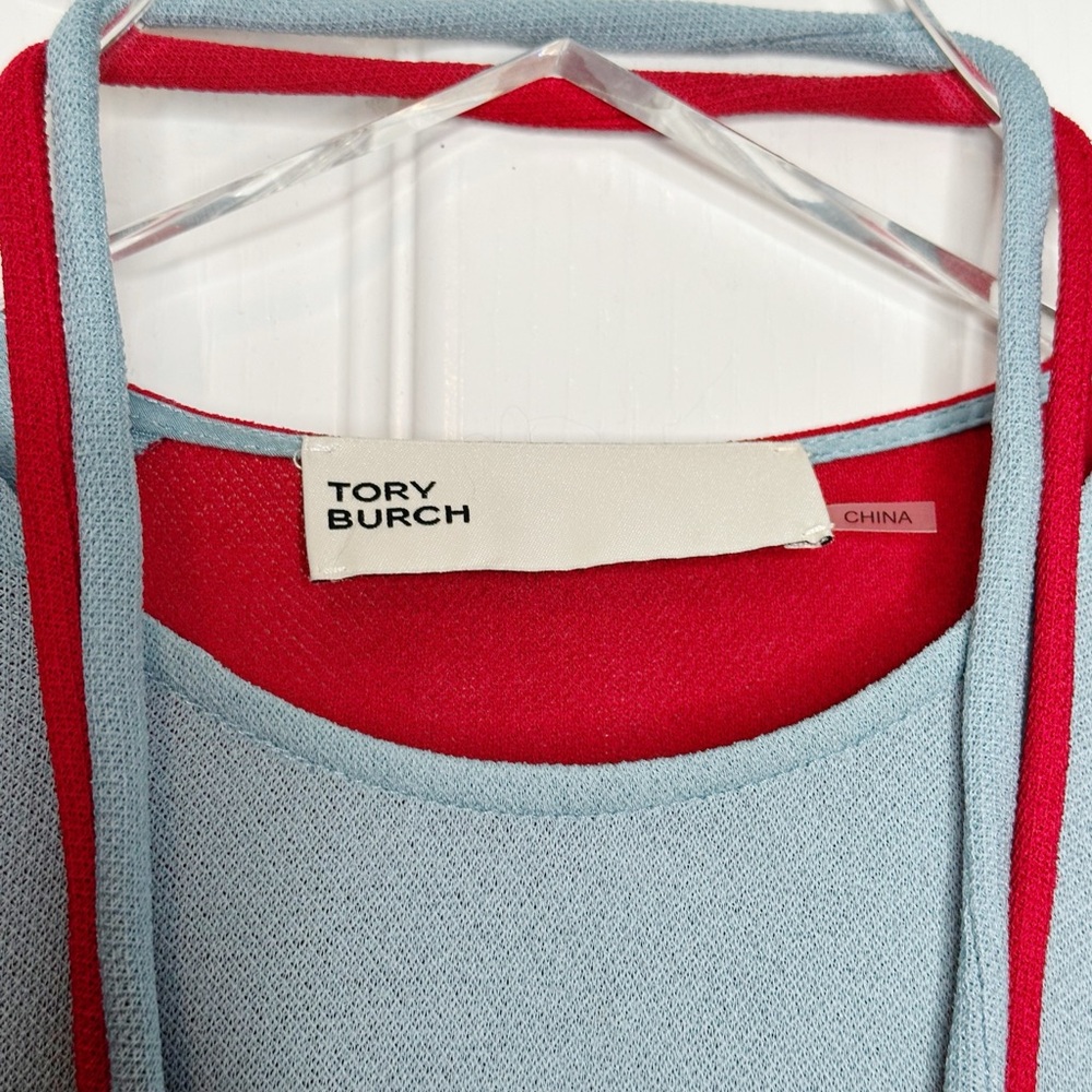 Tory Burch Runway Colorblock Honeycomb Jersey Midi Dress Size 6 - Picture 6 of 15